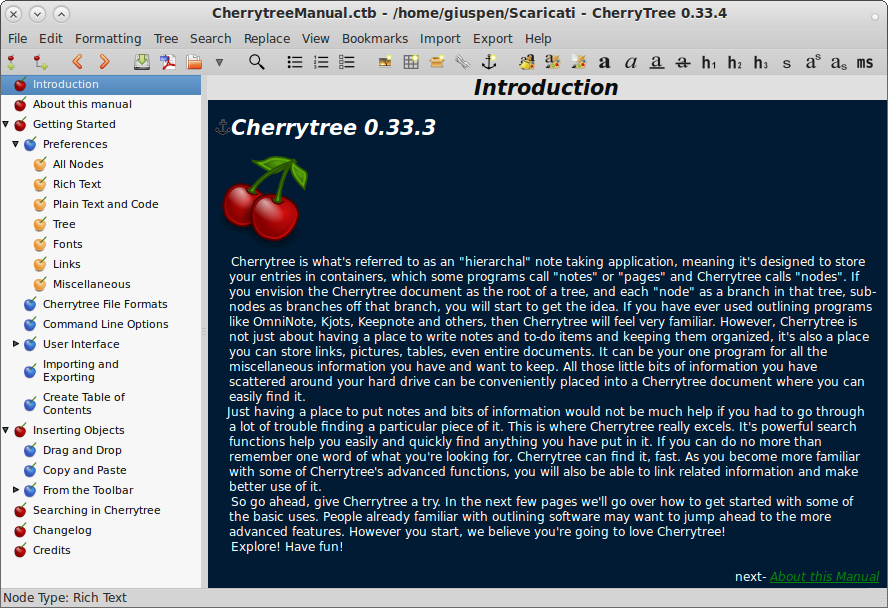 CherryTree富文本笔记软件官方版